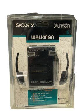 Sony Walkman WM-F2061 AM/FM Cass Player Auto Rev Portable Audio New Open Box